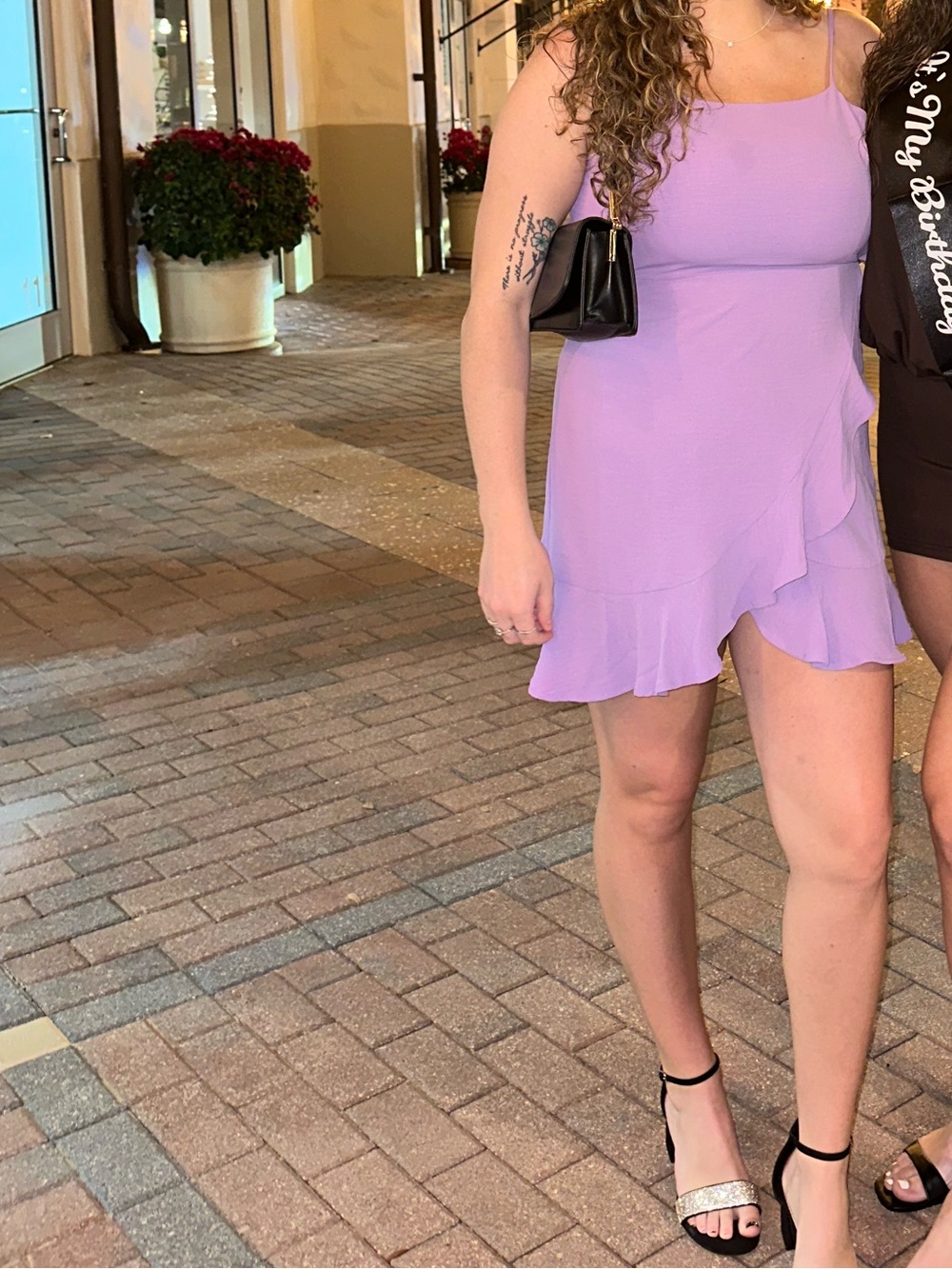 Lilac Ruffle-Hem Mini Dress for Women